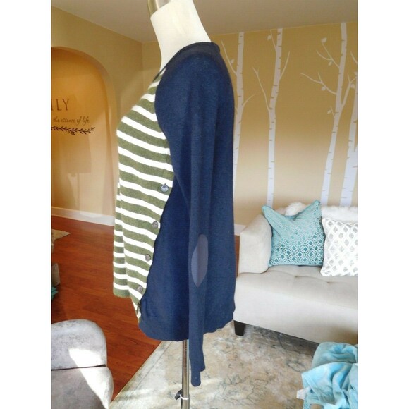 Darling J.CREW "Side Button Sweater" Striped Long Sleeve Crew Neck Sweater SZ XS - Picture 6 of 10